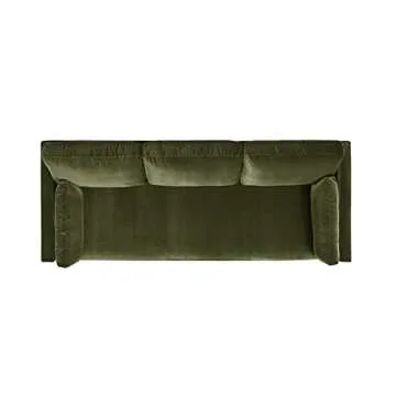 Modern Farmhouse Sofa - Abigail 84" Olive Green Velvet
