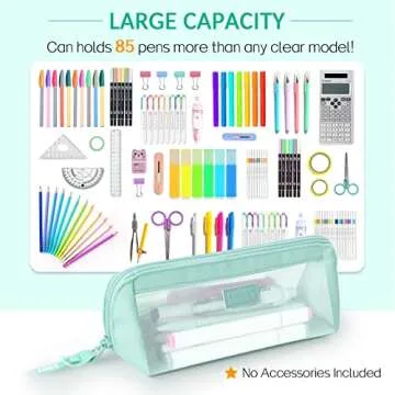 Sooez Large Capacity Mesh Pencil Case – Organize with Style