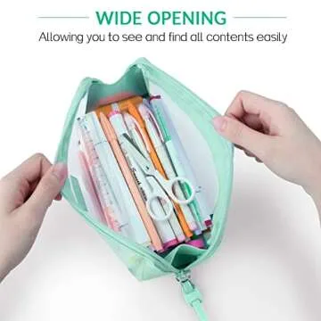 Sooez Large Capacity Mesh Pencil Case – Organize with Style