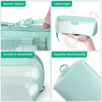 Sooez Large Capacity Mesh Pencil Case – Organize with Style