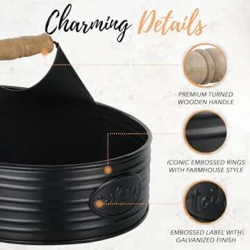 Rustic Farmhouse Bathroom Caddy - Chic Black Organizer