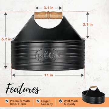 Rustic Farmhouse Bathroom Caddy - Chic Black Organizer