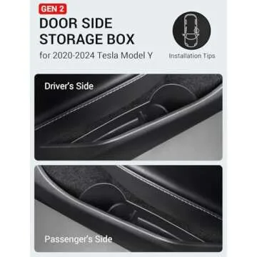 BASENOR 2025 Tesla Model Y Door Storage Box for Organizing Essentials