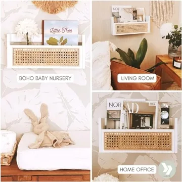 Nordic Mill Rattan Wall Shelf - Unique Nursery Organizing Solution