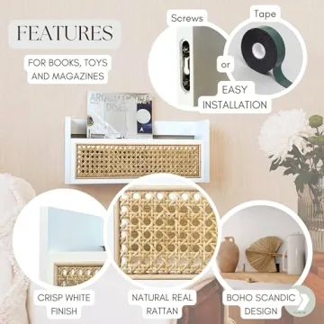 Nordic Mill Rattan Wall Shelf - Unique Nursery Organizing Solution