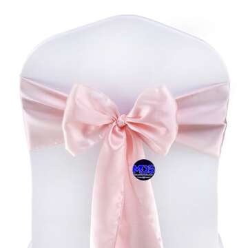 Elegant MDS Satin Chair Sashes - Perfect for Events