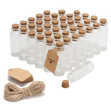 50 Pcs 20ml Mini Glass Bottles with Cork Stoppers for Creative Decor