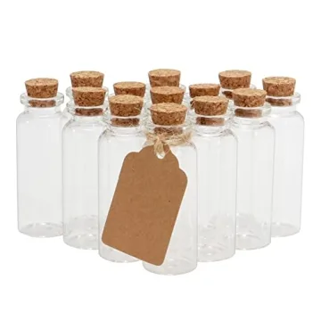 50 Mini Glass Bottles with Cork Stoppers for Crafts
