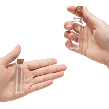 50 Mini Glass Bottles with Cork Stoppers for Crafts