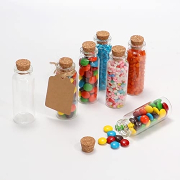 50 Mini Glass Bottles with Cork Stoppers for Crafts