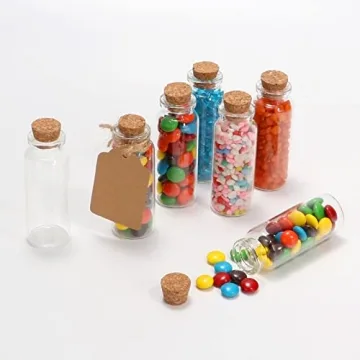 50 Mini Glass Bottles with Cork Stoppers for Crafts