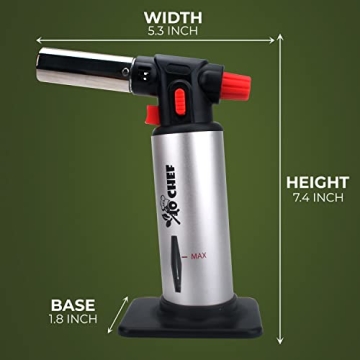 Jo Chef Butane Torch - Cooking Torch with Adjustable Flame