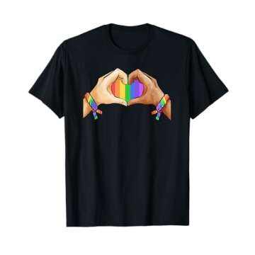 Gay Pride Clothing LGBT Rainbow Flag T-Shirt Tee Heart Unity T-Shirt