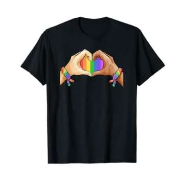 Gay Pride Clothing LGBT Rainbow Flag T-Shirt Tee Heart Unity T-Shirt