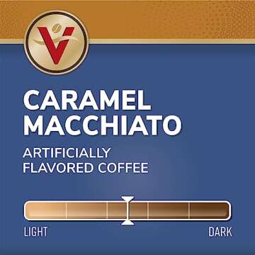 Victor Allen's Coffee Caramel Macchiato Flavored, 12 Count, Medium Roast, Single Serve Coffee Pods f...