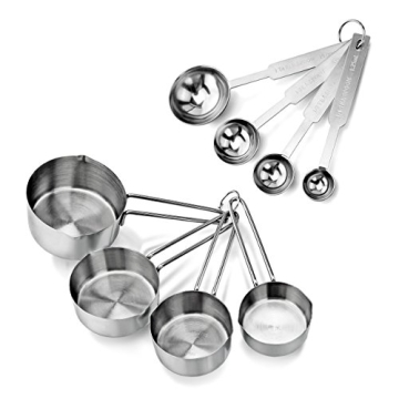 Stainless Steel 8-Piece Measuring Cups and Spoons Set