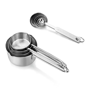 Stainless Steel 8-Piece Measuring Cups and Spoons Set