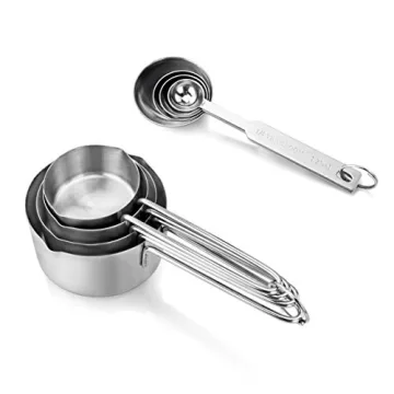 Stainless Steel 8-Piece Measuring Cups and Spoons Set