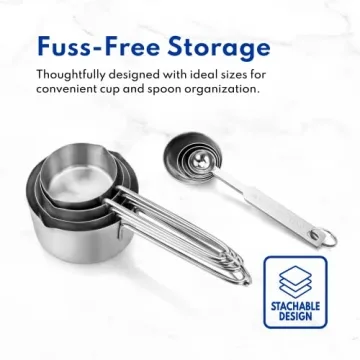 Stainless Steel 8-Piece Measuring Cups and Spoons Set