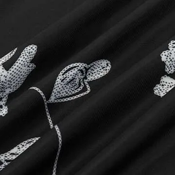 Young17 Flare Long Sleeve Boho Floral Printed Sexy V Neck Black Party Wrap Skater Mini Women Dress