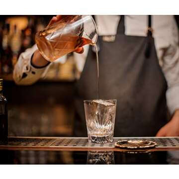 Cocktail Mixing Glass - Bar Mixing Pitcher for Stirring Drinks - 1/4-inch Thick Walls - 17-ounce, 2 Drink Capacity