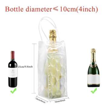 Wine Cooler Bag, Ice Bag for Wine Beer Bottle (2 Pack) Instant Cooling and Keeps Your Drink Cold Keep Cool and Chill Champagne Wine