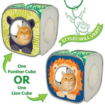 Kitty City Safari Jungle Collapsible Cat Toy Collection, Cube