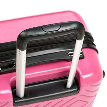Amazon Basics Carry On Luggage with Wheels, Expandable 21.7-inch Geometric Travel Suitcase, TSA Lock - Pink