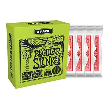 Ernie Ball Regular Slinky Electric Guitar Strings - 4-Pack 10-46 Gauge