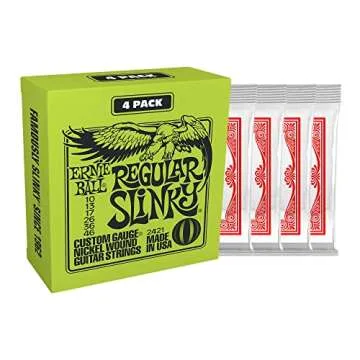 Ernie Ball Regular Slinky Electric Guitar Strings - 4-Pack 10-46 Gauge