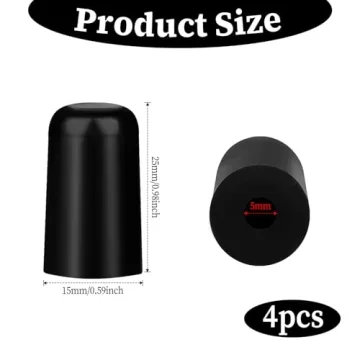 Cello Endpin Stoppers - 4 Pcs Anti-Slip Black Plug