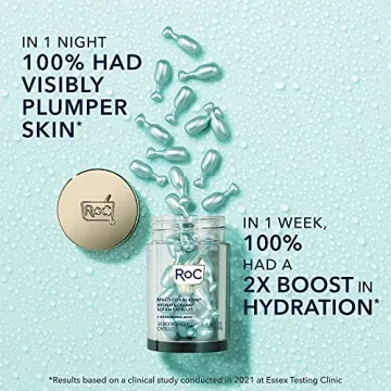 RoC Multi Correxion Hyaluronic Acid Night Serum Capsules (30 CT) for intense hydration + RoC Retinol Capsules (7 CT), Anti-Aging Wrinkle Treatment, Skin Care Set, Stocking Stuffers for Men & Women