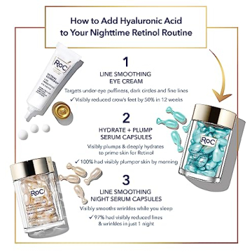 RoC Multi Correxion Hyaluronic Acid Night Serum Capsules (30 CT) for intense hydration + RoC Retinol Capsules (7 CT), Anti-Aging Wrinkle Treatment, Skin Care Set, Stocking Stuffers for Men & Women