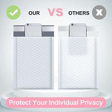 UCGOU Bubble Mailers 7.25x12 Inch White 25 Pack Usable Size 7.25x11 Padded Envelopes Small Business Opaque Packaging Self Seal Waterproof Boutique Bulk Shipping Bags for Jewelry Makeup Supplies #1