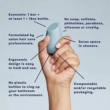 HIBAR - Soothe Shampoo Bar - For Dry, Itchy, Flaky Scalps - Improves Scalp Health - With Willow Bark Extract & Salicylic Acid - Plastic-Free - Soap, Paraben & Sulfate-Free - Color Safe - 1 Solid Bar