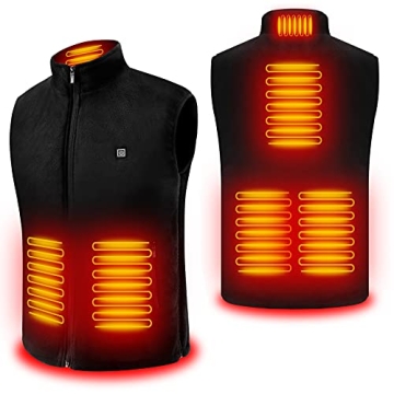 Heated Vest, Warming Heated Vest for Men Women, Unisex Polar Fleece Heated Vest Rechargeable and Was...