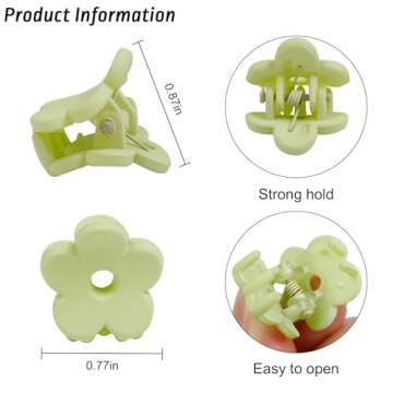 40Pcs Colorful Small Flower Hair Clips, TEBIEKOY Baby Hair Clips Mini Claw Clips Cute Jaw Clips Hair Pins Hair Barrettes Toddler Hair Accessories for Women Girls Kids Teens