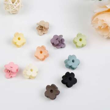 40Pcs Colorful Small Flower Hair Clips, TEBIEKOY Baby Hair Clips Mini Claw Clips Cute Jaw Clips Hair Pins Hair Barrettes Toddler Hair Accessories for Women Girls Kids Teens