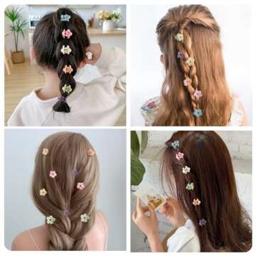 40Pcs Colorful Small Flower Hair Clips, TEBIEKOY Baby Hair Clips Mini Claw Clips Cute Jaw Clips Hair Pins Hair Barrettes Toddler Hair Accessories for Women Girls Kids Teens