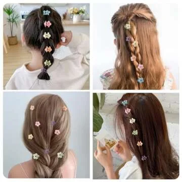 40Pcs Colorful Small Flower Hair Clips, TEBIEKOY Baby Hair Clips Mini Claw Clips Cute Jaw Clips Hair Pins Hair Barrettes Toddler Hair Accessories for Women Girls Kids Teens