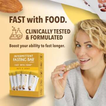 Prolon Fast Bars | Keto, Gluten Free, Dairy Free, Plant Based Protein, Intermittent Fasting Bars | Developed to Not Break Your Fast | Nuts & Honey, 12 Ct