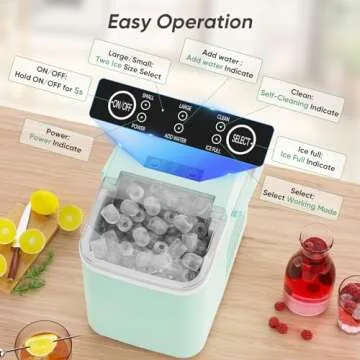 Compact DUMOS Ice Maker: 26lbs Daily, 9 Cubes in 6 Minutes