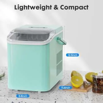 Compact DUMOS Ice Maker: 26lbs Daily, 9 Cubes in 6 Minutes