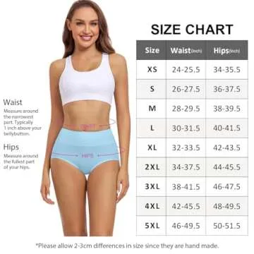 wirarpa Womens Cotton Underwear 4 Pack High Waist Briefs Light Tummy Control Ladies Comfort Stretch Panties Underpants Size XL,Multicoloured