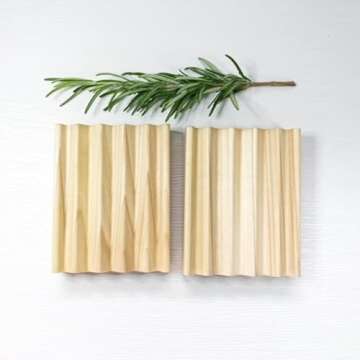 2 Pack Soap Dish, Draining Dish for Our Shampoo Bars & Conditioner Bars, 100% Natural Poplar Wood, No Chemical Varnish, Lacquer or Stain is Used, Handmade in The USA (Regular)