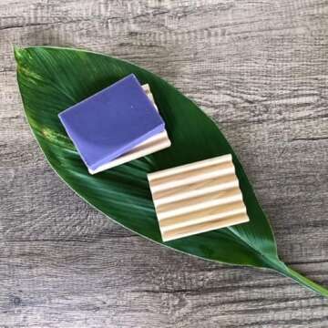2 Pack Soap Dish, Draining Dish for Our Shampoo Bars & Conditioner Bars, 100% Natural Poplar Wood, No Chemical Varnish, Lacquer or Stain is Used, Handmade in The USA (Regular)