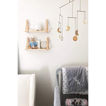 Modern Mkono Hanging Wooden Wall Shelves - Set of 2