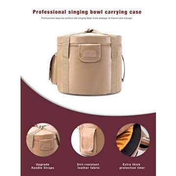 SITSANG 440 Hz Chakra Set of 3 Crystal Singing Bowls 7-11 inch with Heavy Duty Artificial Leather Carrying Case and Singing Bowl Suede Striker and Rubber Mallet