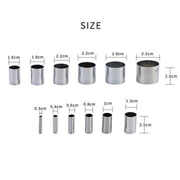 Fireboomoon 12 PCS Hole Hollow Punch Cutter Set with Storage Case,Stainless Steel Round Circle Ring ...