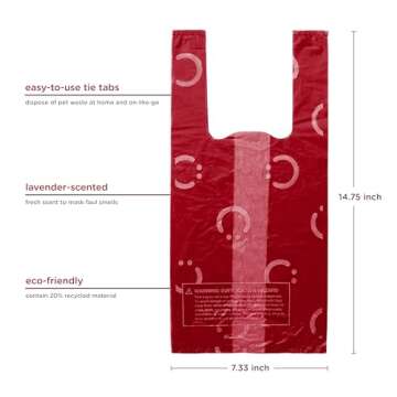 Ubbi Pet Waste Sacks, Lavender Scented Cat Litter Disposal Bags, Leak Proof and Easy Tie, 200 Count ...